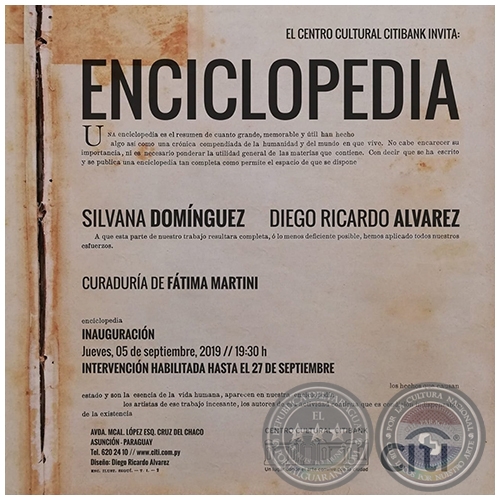 ENCICLOPEDIA - Artistas: Silvana Domnguez / Diego Ricardo Alvarez - Ao 2019